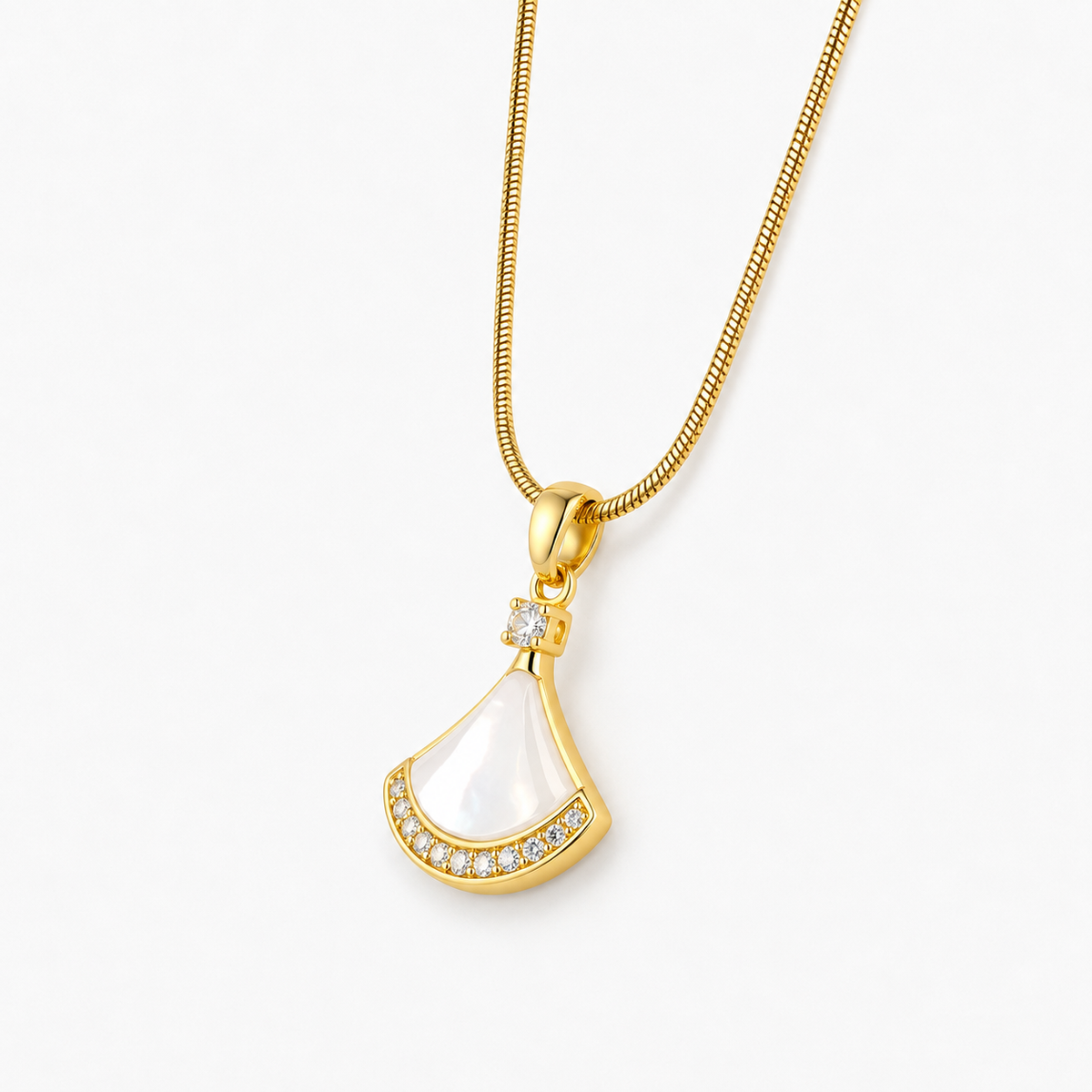 Mother of Pearl Prism Pendant Necklace