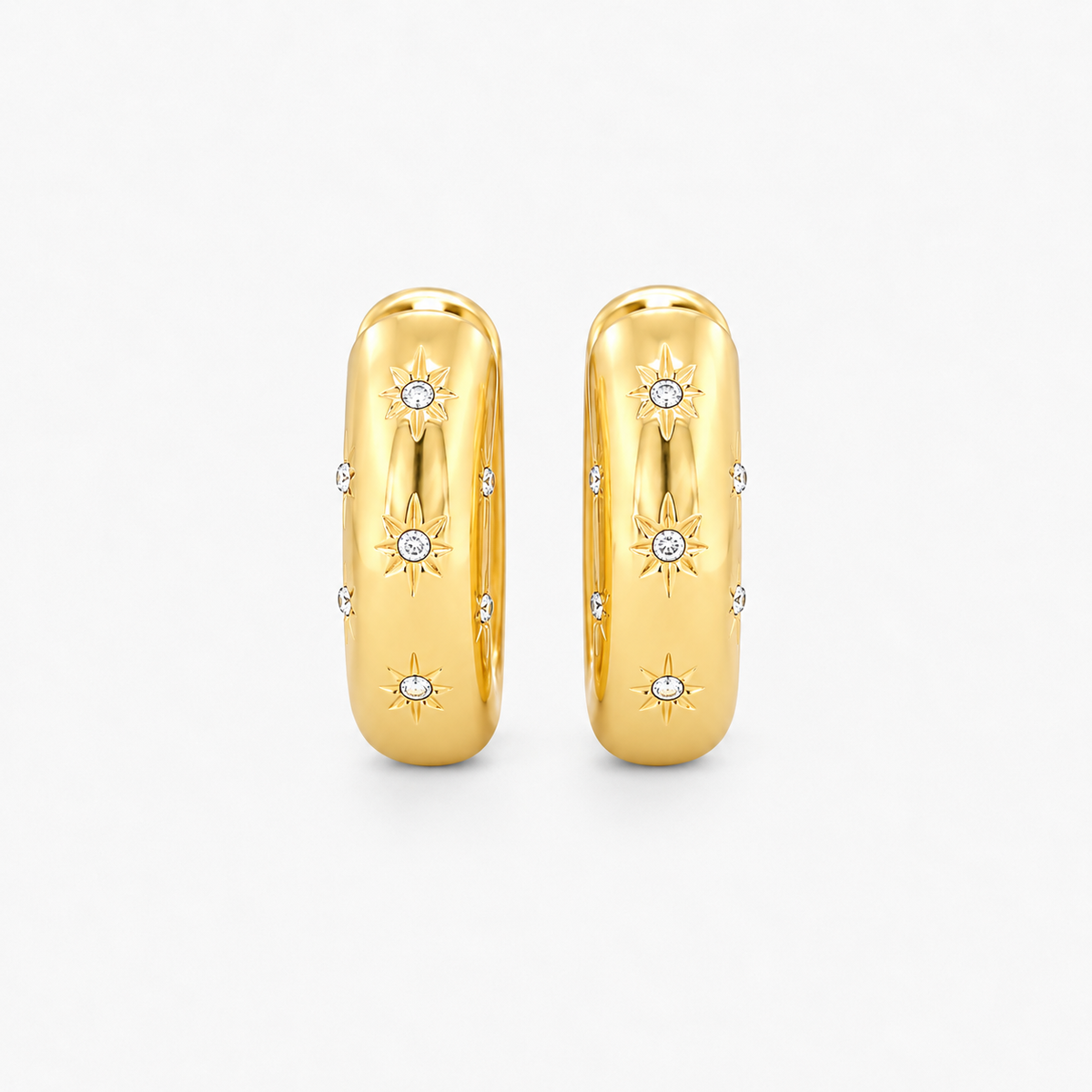 Stardust Gold Chunky Hoops