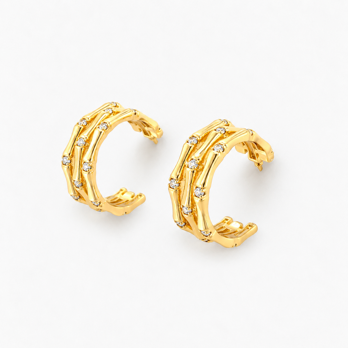 Bamboo Half Hoop Earrings