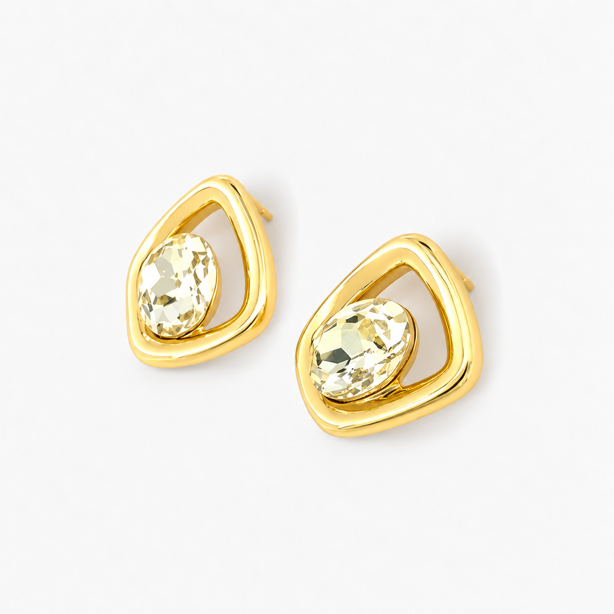 Golden Citrine Cushion Earrings
