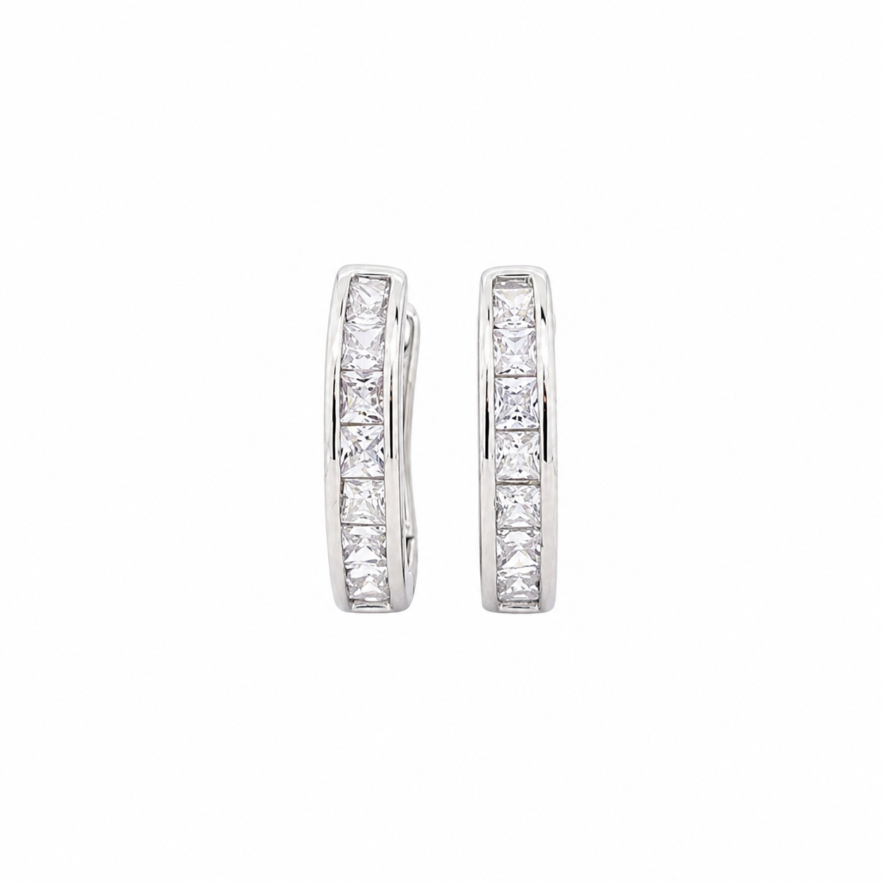 Princess Cut CZ White Gold Ear Cuff