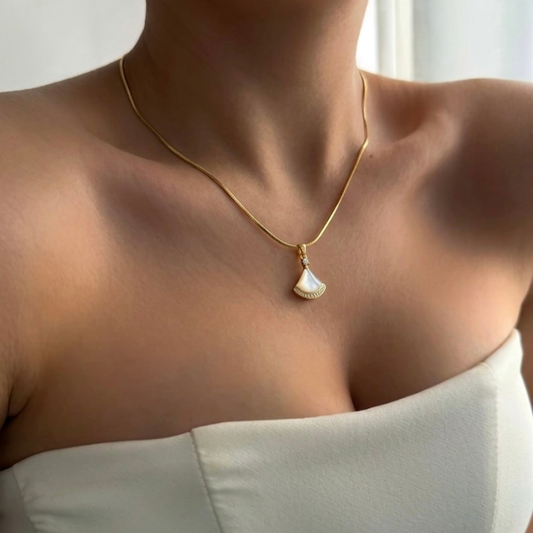 Mother of Pearl Prism Pendant Necklace