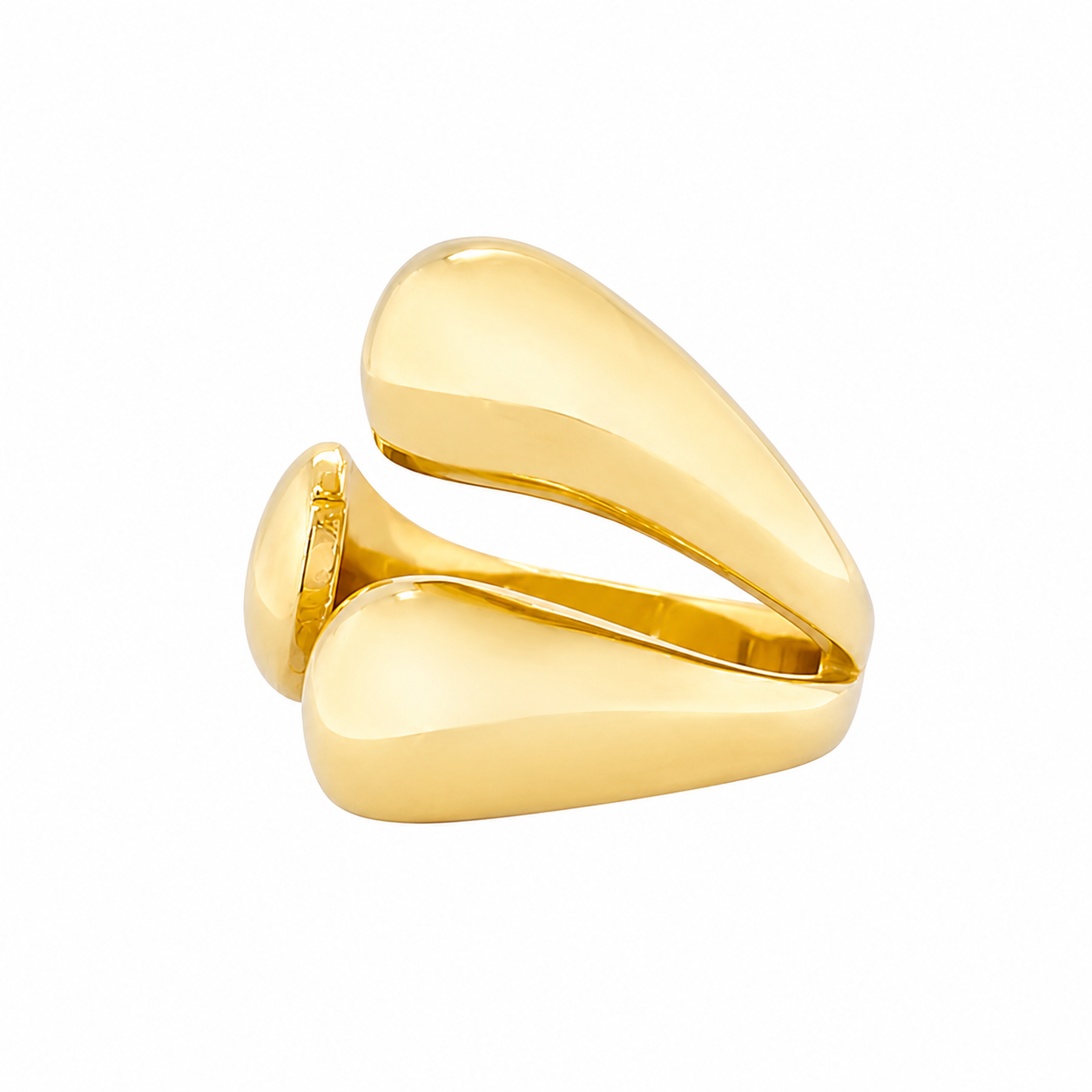 Gold Pebble Trio Ring