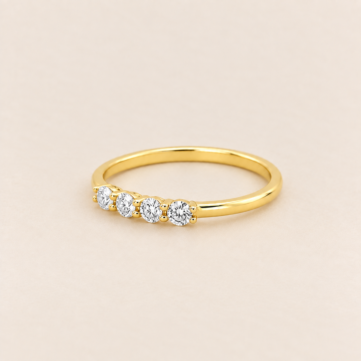 Dainty 4-Stone CZ Gold Band Ring