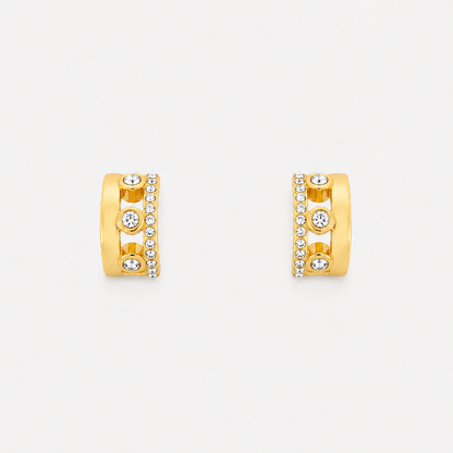 Wide Pavé Huggie