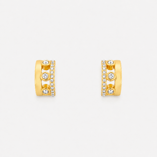 Wide Pavé Huggie