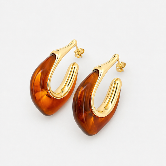 Mocha Glazed Hoop Earrings
