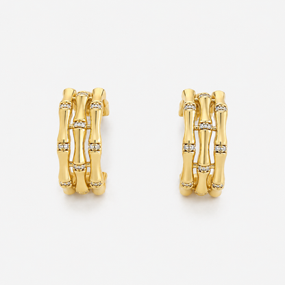 Bamboo Half Hoop Earrings