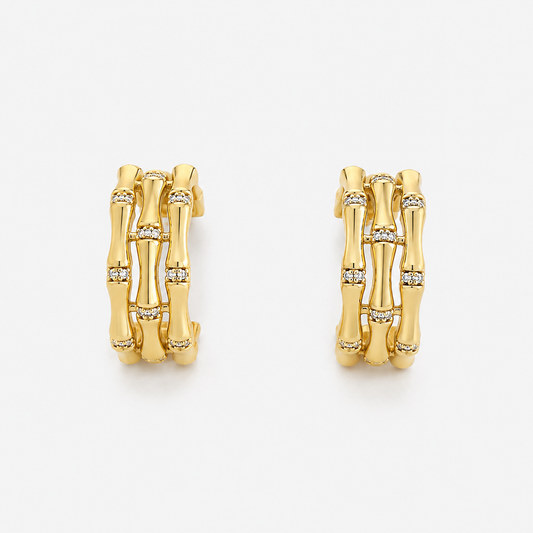 Bamboo Half Hoop Earrings