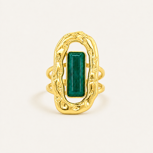 Textured Emerald Ring