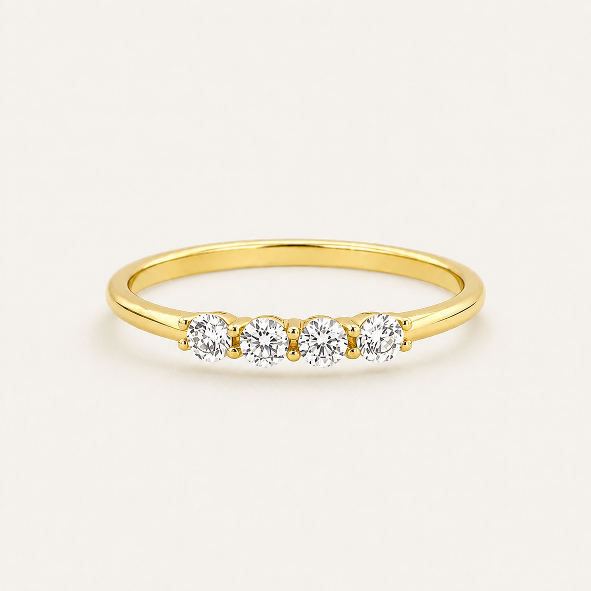 Dainty 4-Stone CZ Gold Band Ring