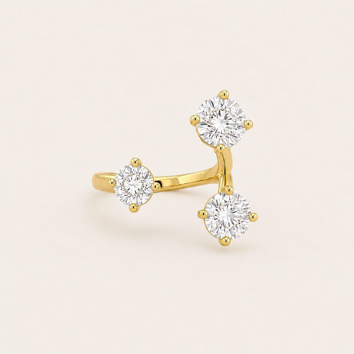 Open Trio Sparkle Ring