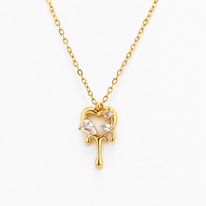 Dripping Heart Pendant Necklace