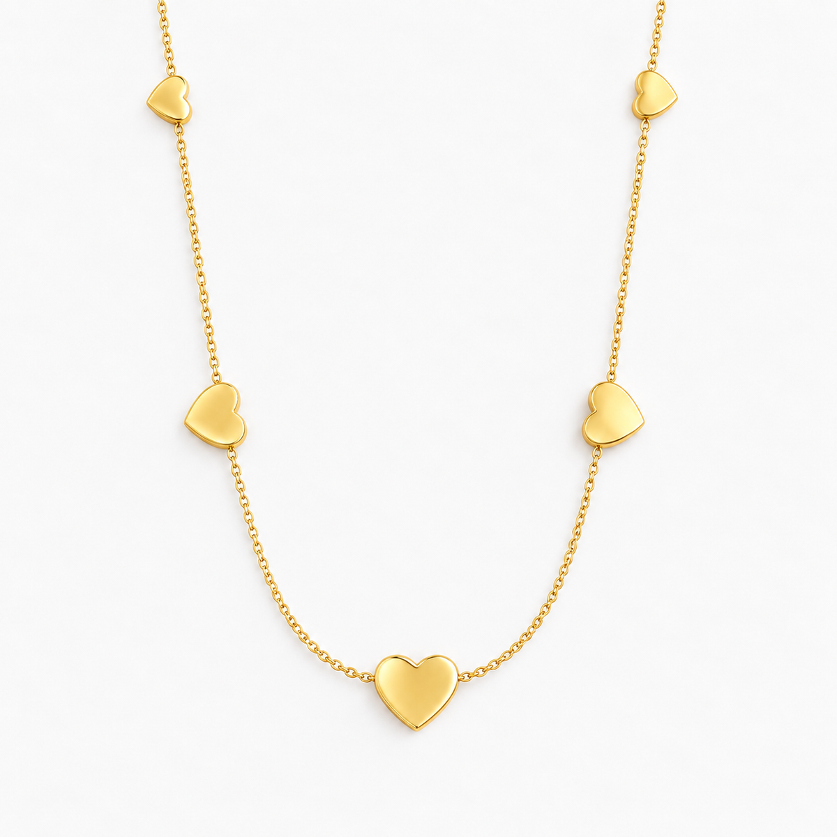 Heart Trail Chain Necklace
