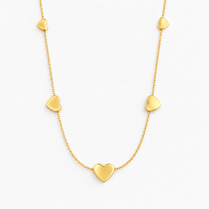 Heart Trail Chain Necklace