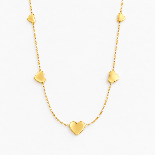 Heart Trail Chain Necklace