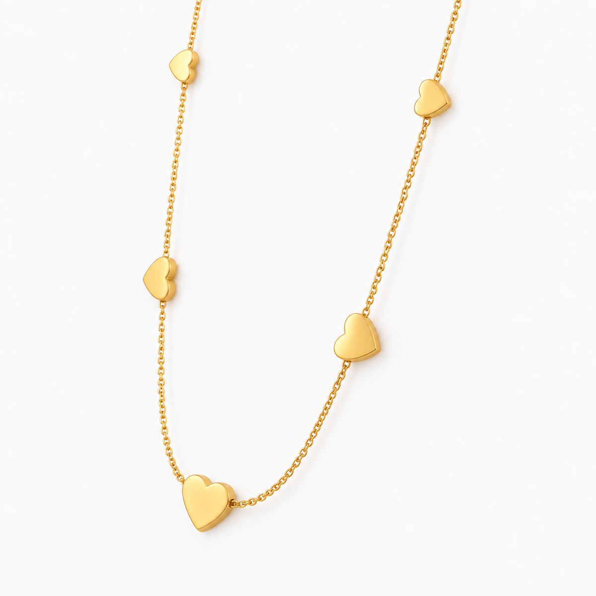 Heart Trail Chain Necklace