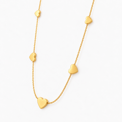 Heart Trail Chain Necklace