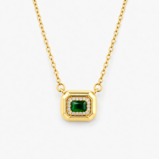 Regal Emerald Pendant Necklace