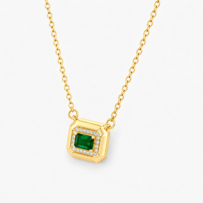 Regal Emerald Pendant Necklace
