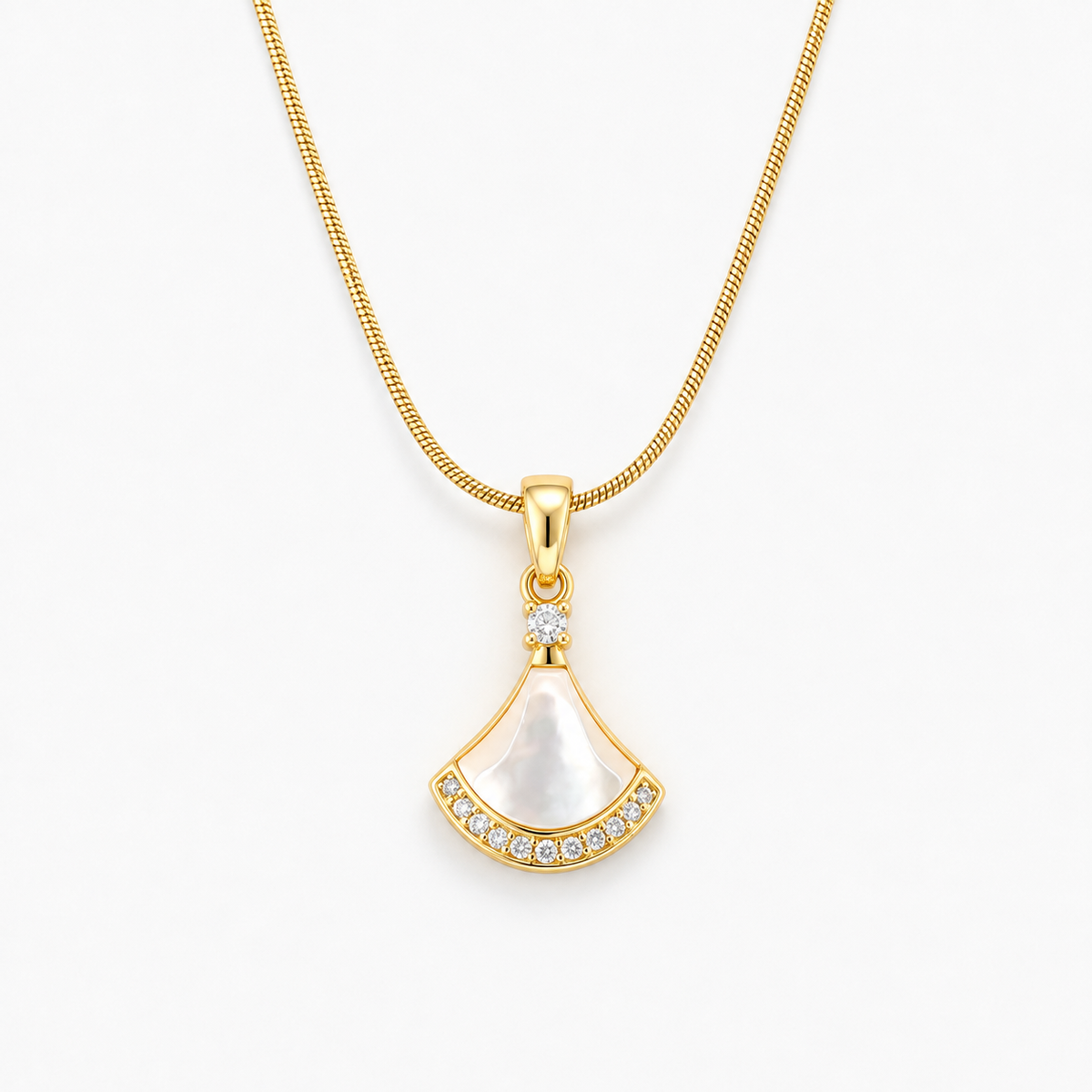 Mother of Pearl Prism Pendant Necklace
