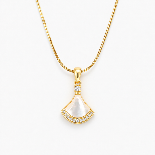 Mother of Pearl Prism Pendant Necklace
