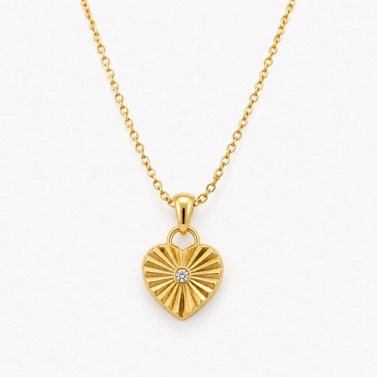 Sunray Heart Pendant Necklace