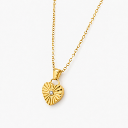Sunray Heart Pendant Necklace
