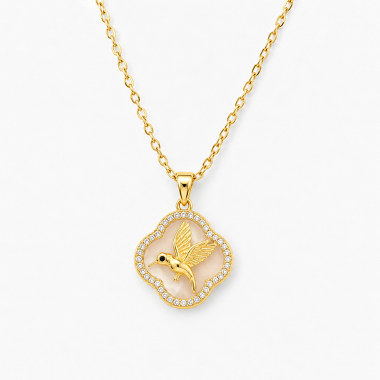 Bird Mother of Pearl Pendant Necklace