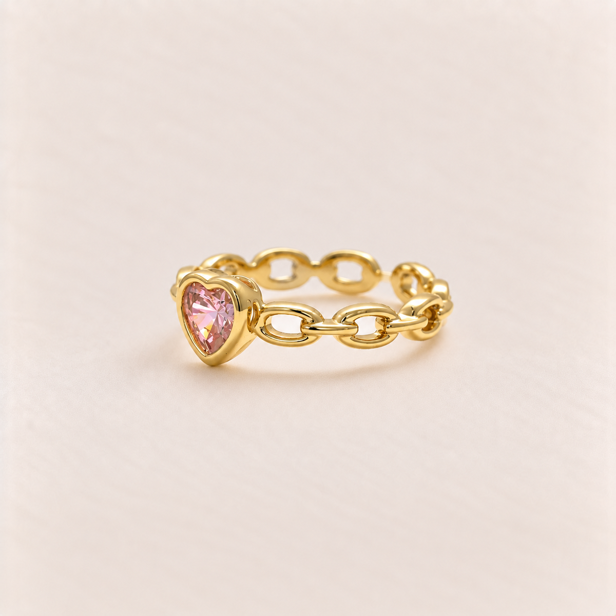 Heart Link Chain Ring