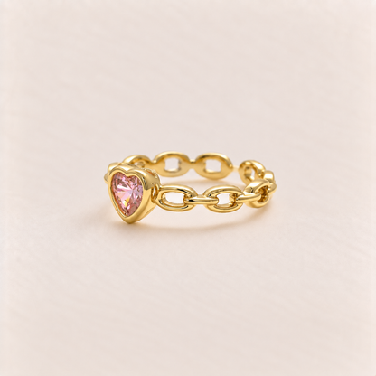 Heart Link Chain Ring