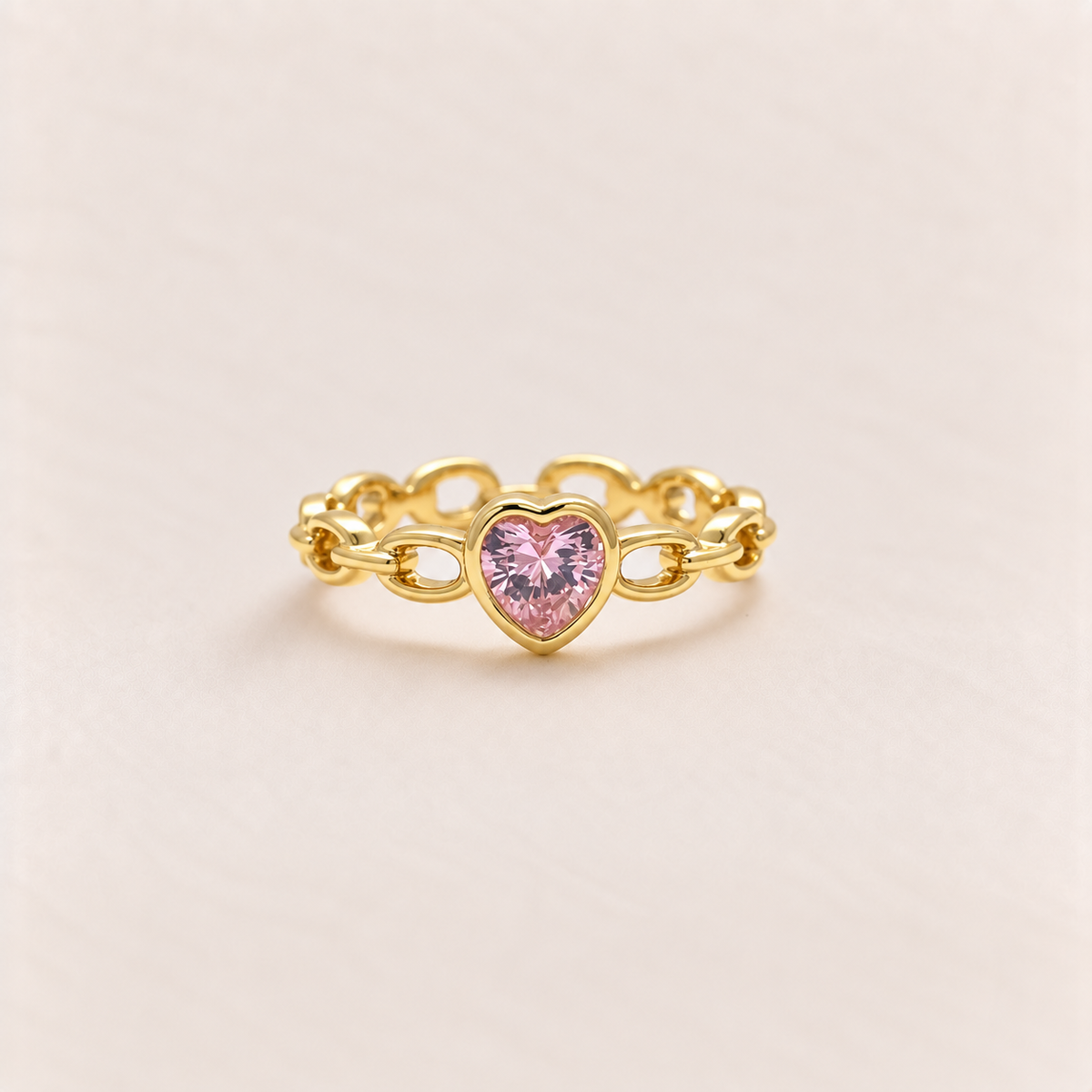 Heart Link Chain Ring