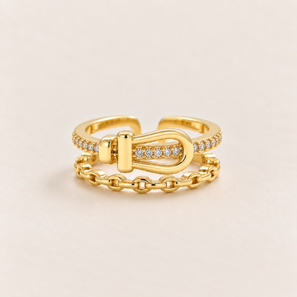 Horseshoe Pavé Chain Ring