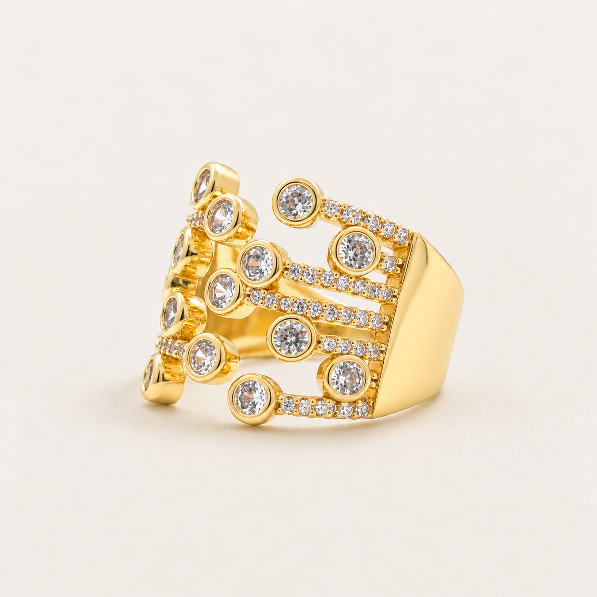 Starlit Bezel Open Ring