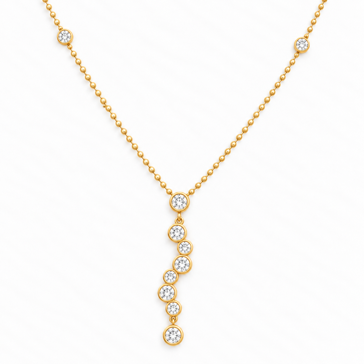 The Cascade Crystal Drop Necklace