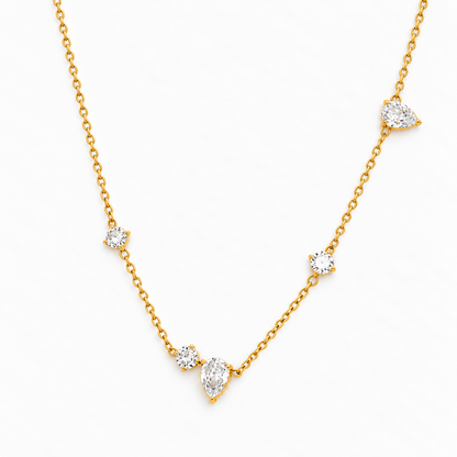 Pear and Round Crystal Necklace
