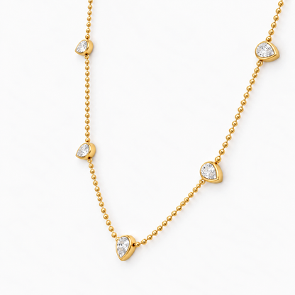 Pear CZ Droplet Necklace