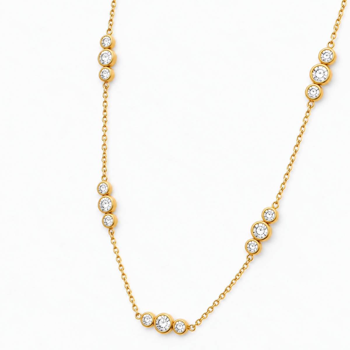 Trio Cluster Crystal Necklace