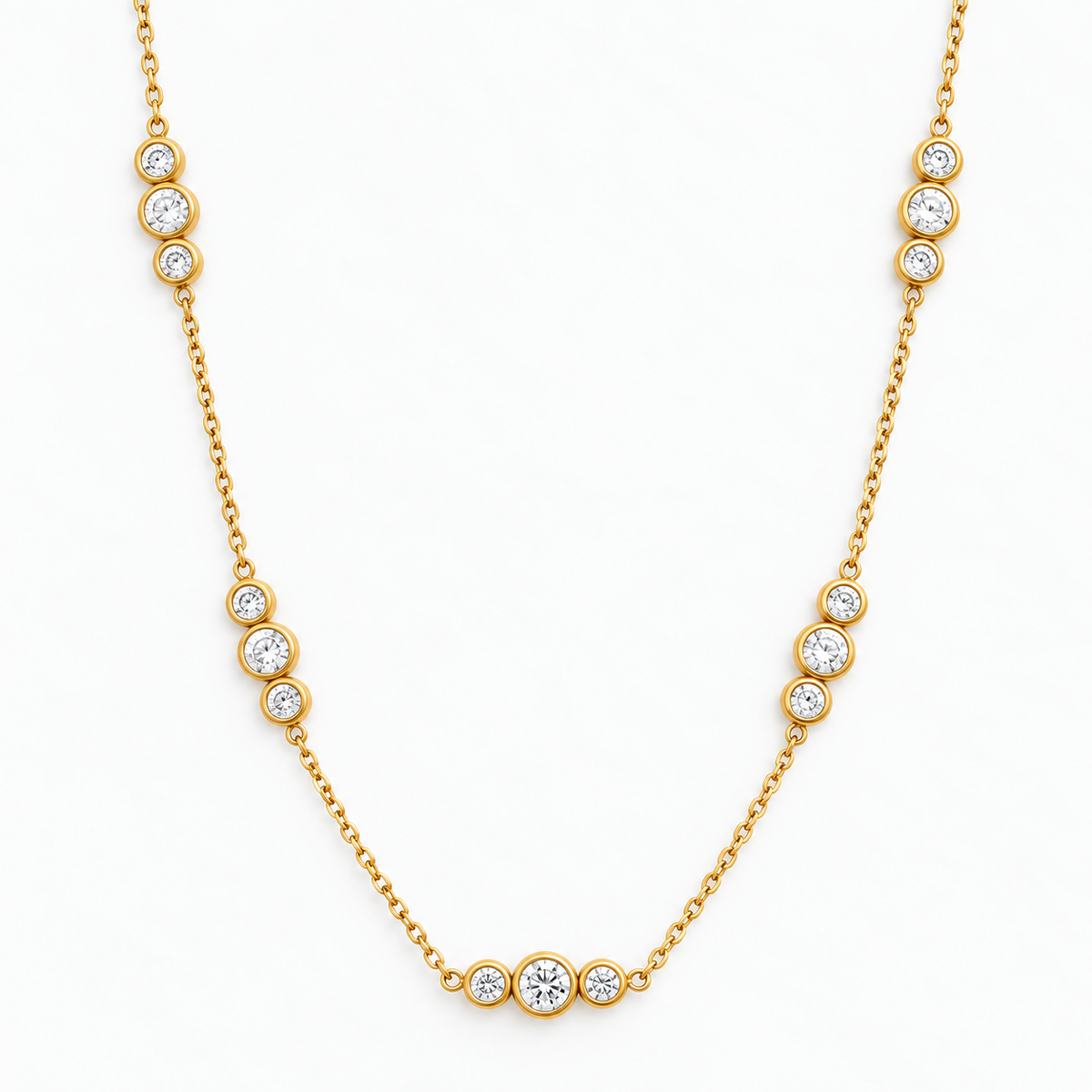 Trio Cluster Crystal Necklace
