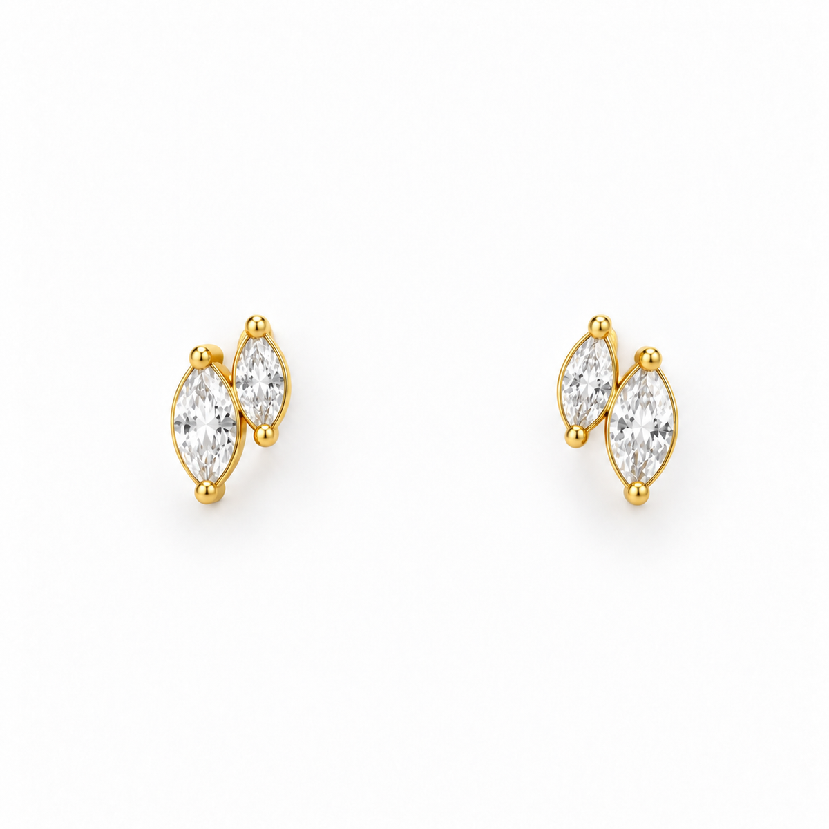 Double Marquise Cluster Studs
