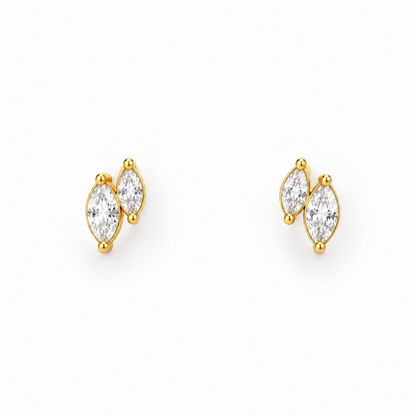 Double Marquise Cluster Studs