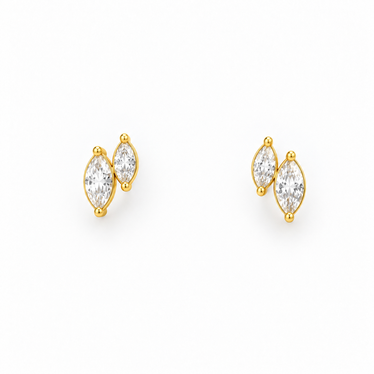 Double Marquise Cluster Studs