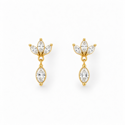 Marquise Leaf Drop Studs