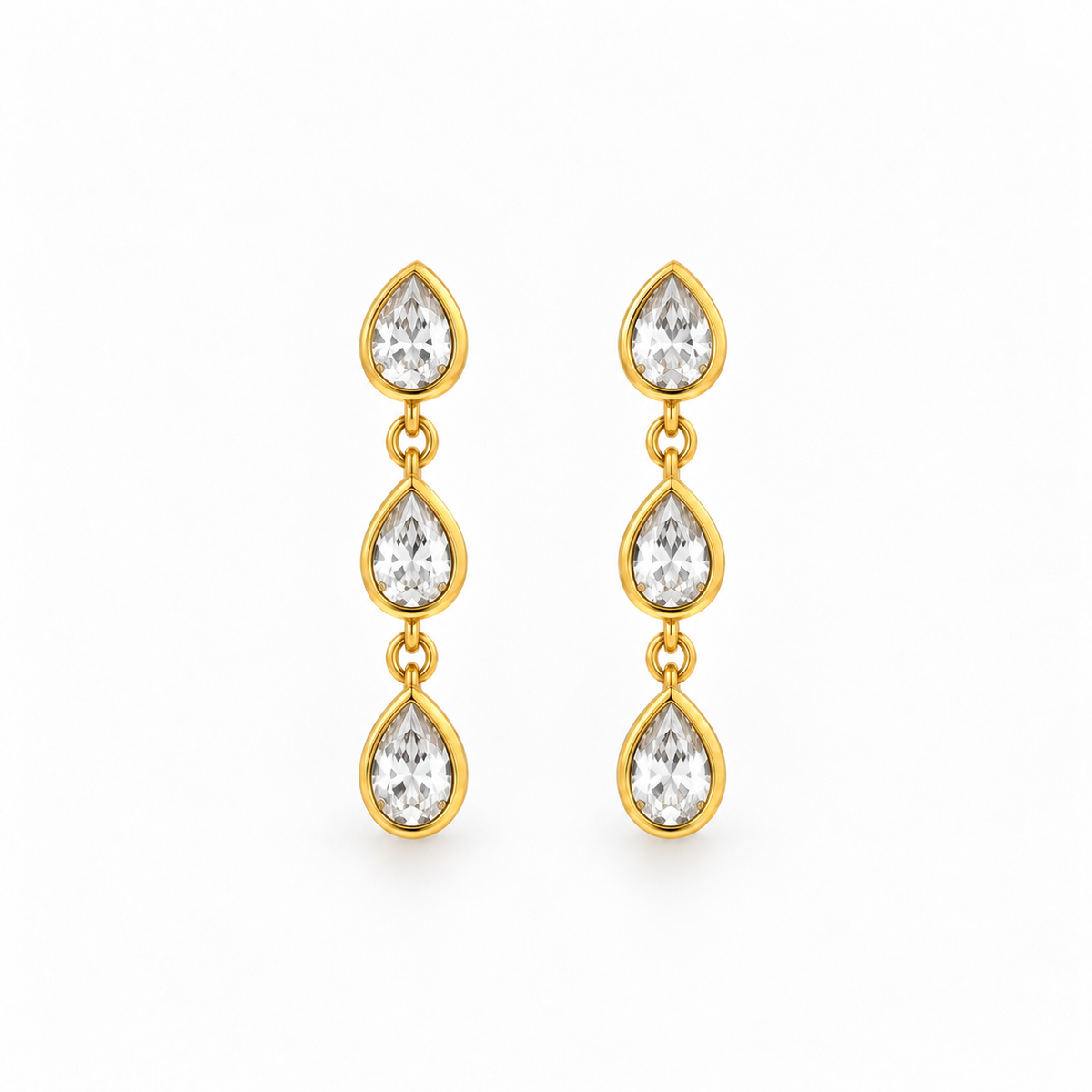 Triple Pear Drop Earrings