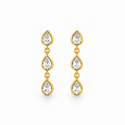 Triple Pear Drop Earrings