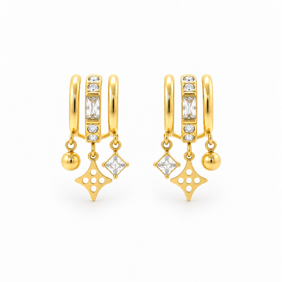 Charm Trio Hoop Earrings
