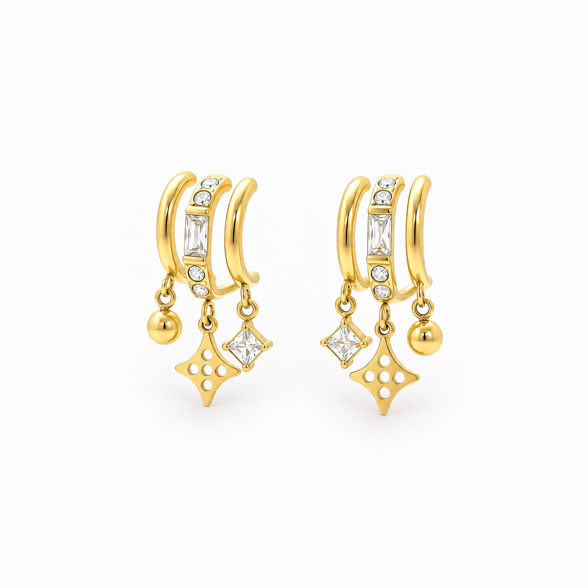 Charm Trio Hoop Earrings