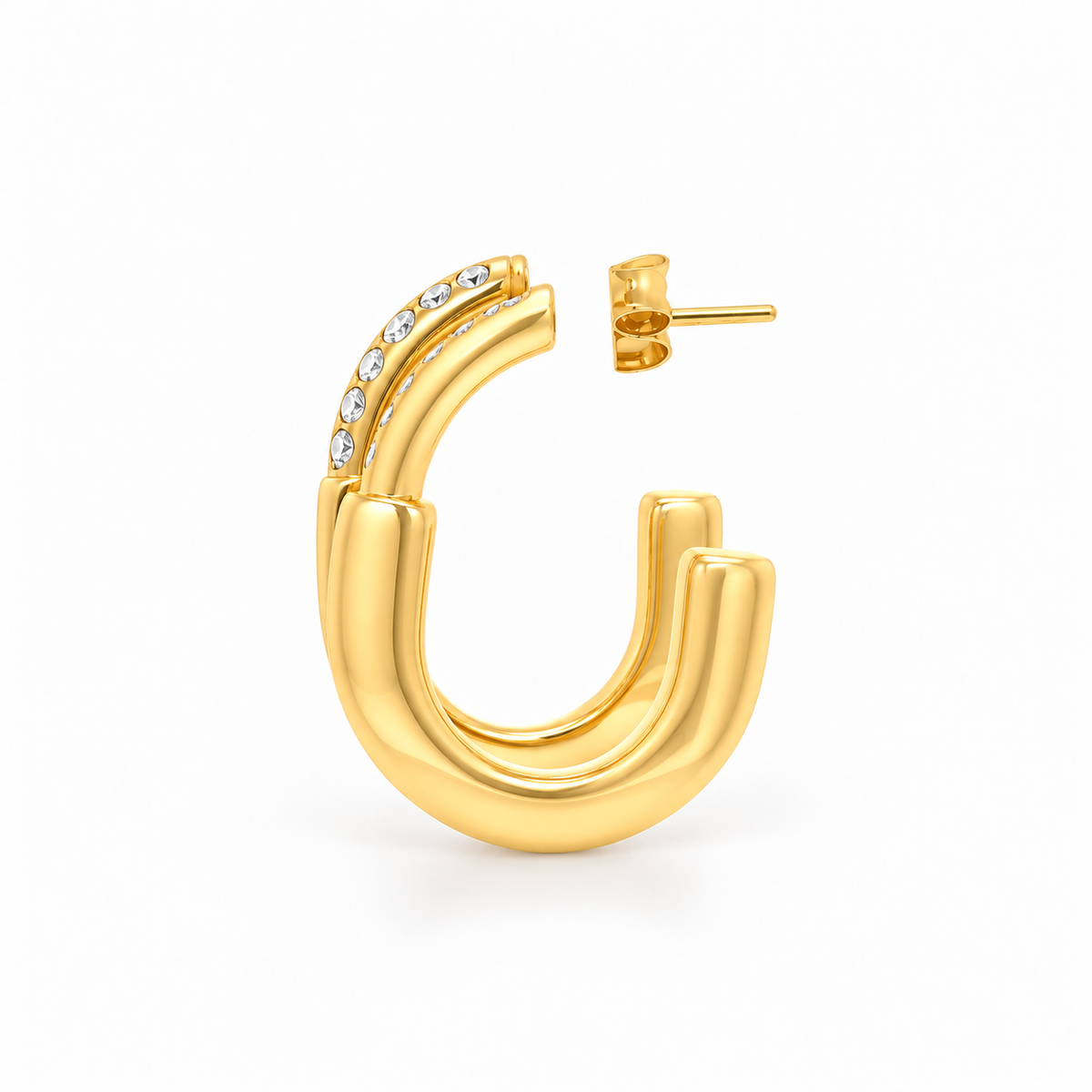 Pavé Taper Huggie Hoops