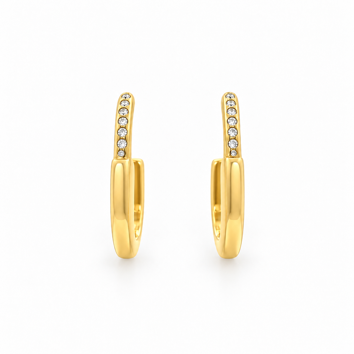 Pavé Taper Huggie Hoops