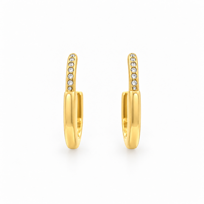 Pavé Taper Huggie Hoops